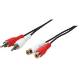 LogiLink Audiokabel, 2x cinchstecker - 2x Cinchkupplung, 5 m