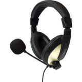 LogiLink headset High Quality, mit Ohrpolster, schwarz/gold