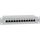 LogiLink 10" patch Panel Kat. 6A, 12-Ports, lichtgrau, 1HE