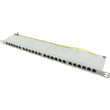 LogiLink 19" patch Panel Kat.6A, 24 Ports, lichtgrau, 0,5 HE