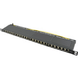 LogiLink 19" patch Panel Kat.6A, 24 Ports, schwarz, 0,5 HE