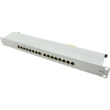 LogiLink 19" patch Panel Kat.6A, 16 Ports, lichtgrau, 1 HE