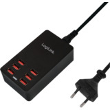 LogiLink USB-Tisch-Ladegert, 6-Port, 32 Watt, schwarz