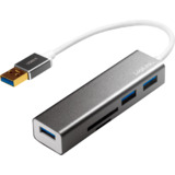 LogiLink usb 3.0 hub + Kartenleser, 3-Port, grau