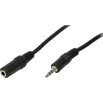 LogiLink Audiokabel, Stecker - Kupplung, 5 m, schwarz