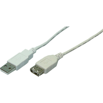 LogiLink USB 2.0 Verlngerungskabel, grau, 3,0 m