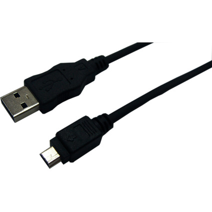 LogiLink USB 2.0 Kabel, USB-A - USB Mini 5Pol Stecker, 1,8 m