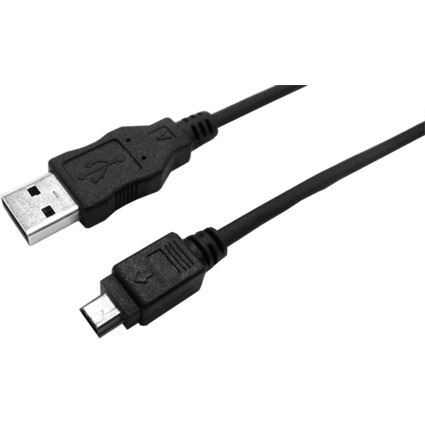 LogiLink USB 2.0 Kabel, USB-A - Mini USB-A Stecker, 3,0 m