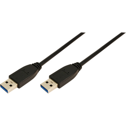 LogiLink USB 3.0 Kabel, USB-A - USB-A Stecker, 3,0 m,schwarz