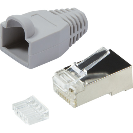 LogiLink RJ45 Stecker, Kat.6, geschirmt, grau