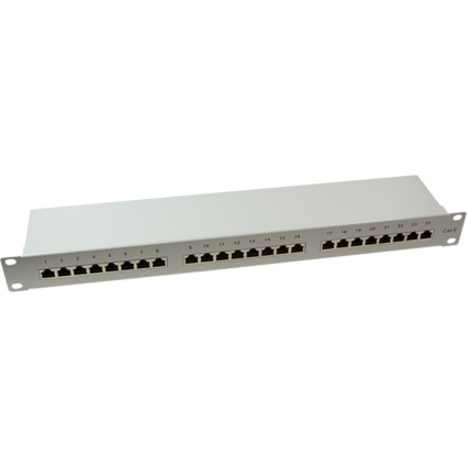 LogiLink 19" Patch Panel Kat.6 EconLine, 24 Ports, lichtgrau