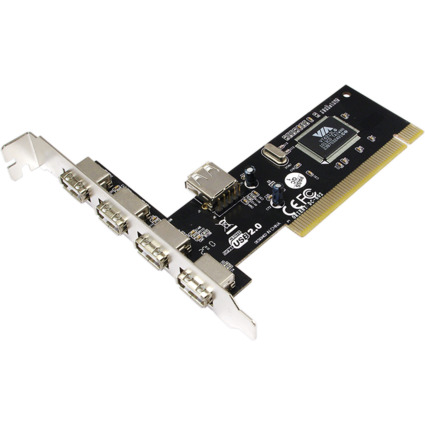 LogiLink USB 2.0 PCI Karte, 4 + 1 Port, VIA Chipsatz