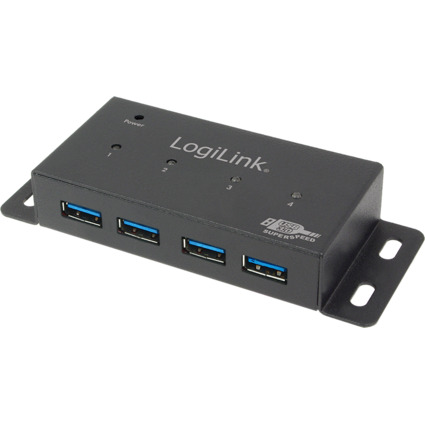 LogiLink USB 3.0 Hub fr Wandmontage, 4 Port, Metallgehuse