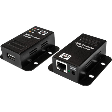 LogiLink USB 2.0 Extender Set, mit 1-Port USB Hub, PoE