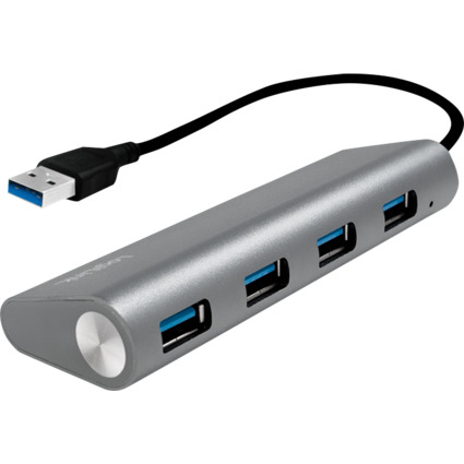 LogiLink USB 3.0 Hub, 4-Port, Aluminiumgehuse, grau