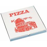 STARPAK pizzakarton eckig, 300 x 300 x 30 mm, wei/rot