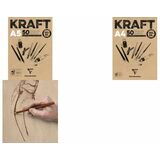 Clairefontaine zeichenpapierblock "KRAFT", din A3, 120 g/qm