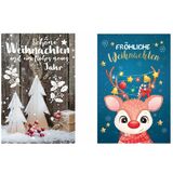 SUSY card Weihnachtskarte "Dekoration vor Zaun"