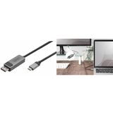 DIGITUS bidirektional Adapterkabel, usb-c - DisplayPort, 2 m