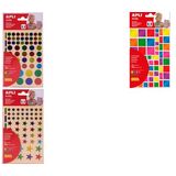 APLI kids Sticker "Quadrat", Metallicfarben, farbig sortiert