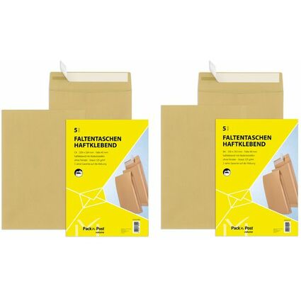 MAILmedia Faltenversandtasche B4, ohne Fenster, braun