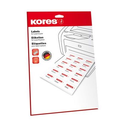 Kores Universal-Etiketten, 97 x 42,3 mm, wei, 25 Blatt