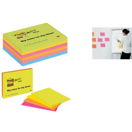 Post-it Super Sticky Meeting Notes, 152 x 101 mm, sortiert