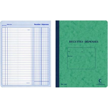 ELVE Cahier piqu "Recettes - Dpenses", 220 x 170 mm