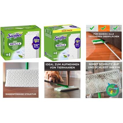 Swiffer Trocken-Bodenwischtcher mit Febrezeduft, 18er Pack
