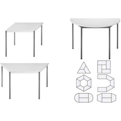 SODEMATUB Beistelltisch 147TGG, trapezfrmig, grau/grau