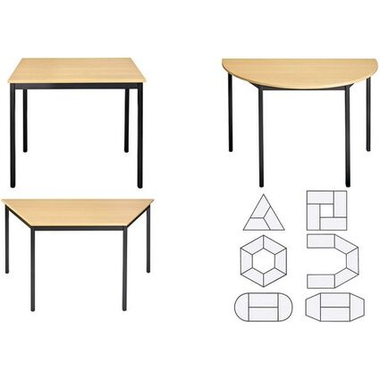 SODEMATUB Beistelltisch 126THN, trapezfrmig, buche/schwarz