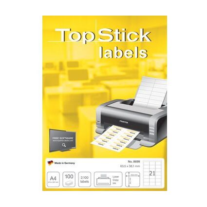 TOP STICK Universal-Etiketten, 70 x 42,3 mm, wei, 100 Blatt
