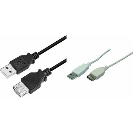 LogiLink USB 2.0 Verlngerungskabel, schwarz, 2,0 m