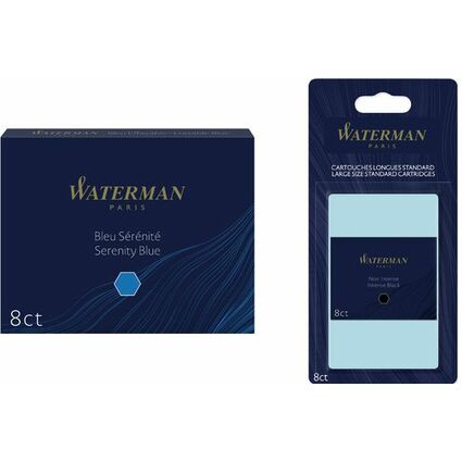 WATERMAN Standard Groraum-Tintenpatronen, blau, im Blister