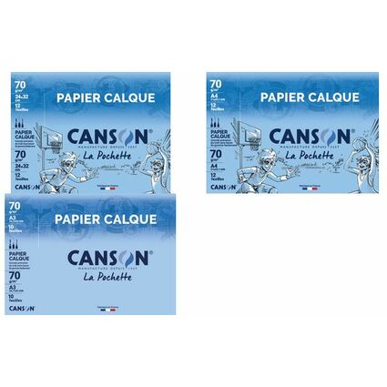 CANSON Transparentpapier, satiniert, DIN A3, 70 g/qm
