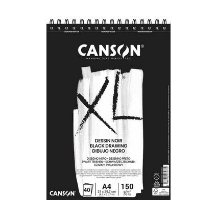 CANSON Skizzen- und Studienblock XL Black, DIN A4, schwarz