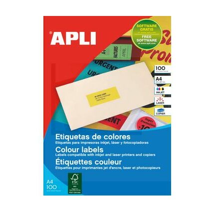 APLI Adress-Etiketten, 63,5 x 38,1 mm, rot