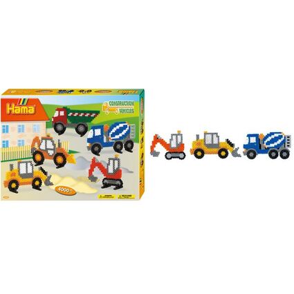 Hama 3143 Geschenkset Baufahrzeuge 4 000 Midi Perlen Zubehor
