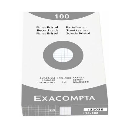 EXACOMPTA Karteikarten, 125 x 200 mm, kariert, wei