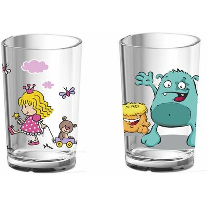 emsa Kinder-Trinkglas "KIDS", 0,2 Liter, Motiv: Monster