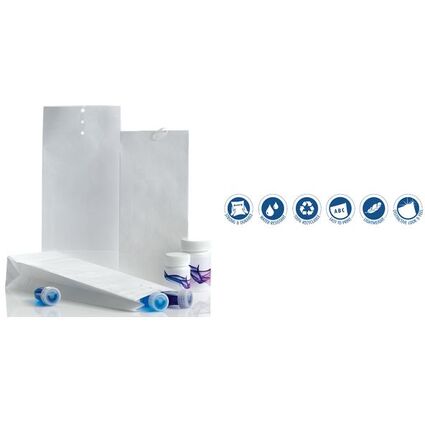 Tyvek Musterbeutel M14, 140 x 50 x 300 mm, gelocht, wei