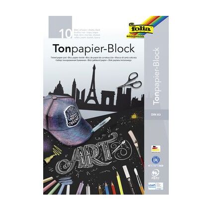 folia Tonpapierblock, DIN A4, 130 g/qm, schwarz