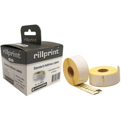 rillprint Rollenetiketten, 101 x 54 mm, wei, 12 Rollen