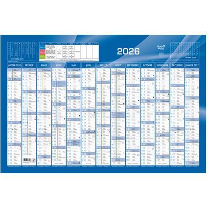 QUO VADIS Wandkalender, 650 x 430 mm, blau, 2024