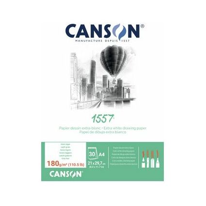 CANSON Zeichenpapierblock 1557, DIN A5, 180 g/qm, 30 Blatt