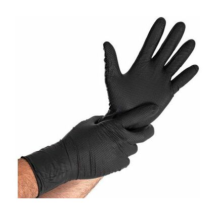HYGOSTAR Nitril-Handschuh "POWER GRIP LONG", L, schwarz