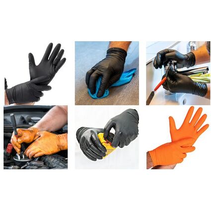 HYGOSTAR Nitril-Handschuh "POWER GRIP", L, orange, puderfrei