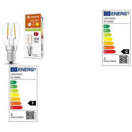 LEDVANCE LED-Lampe SPECIAL T26, 1,3 Watt, E14, klar