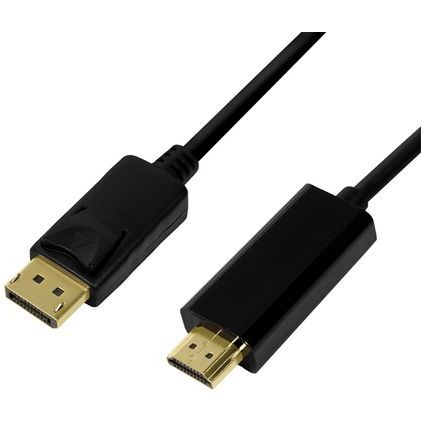 LogiLink DisplayPort 1.2 - HDMI 1.4 Anschlusskabel, 2,0 m