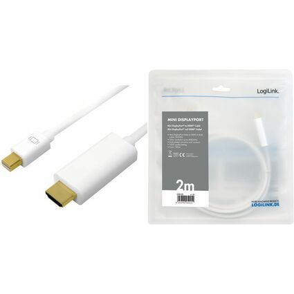 LogiLink Mini DisplayPort - HDMI Kabel, 4K, wei, 5,0 m